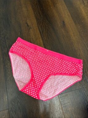 NEW Victoria’s Secret Hot Pink Polka Dot Panty Hiphugger COTTON Underwear M